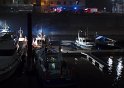 Feuer auf Yacht Motorraum Koeln Rheinau Hafen P12